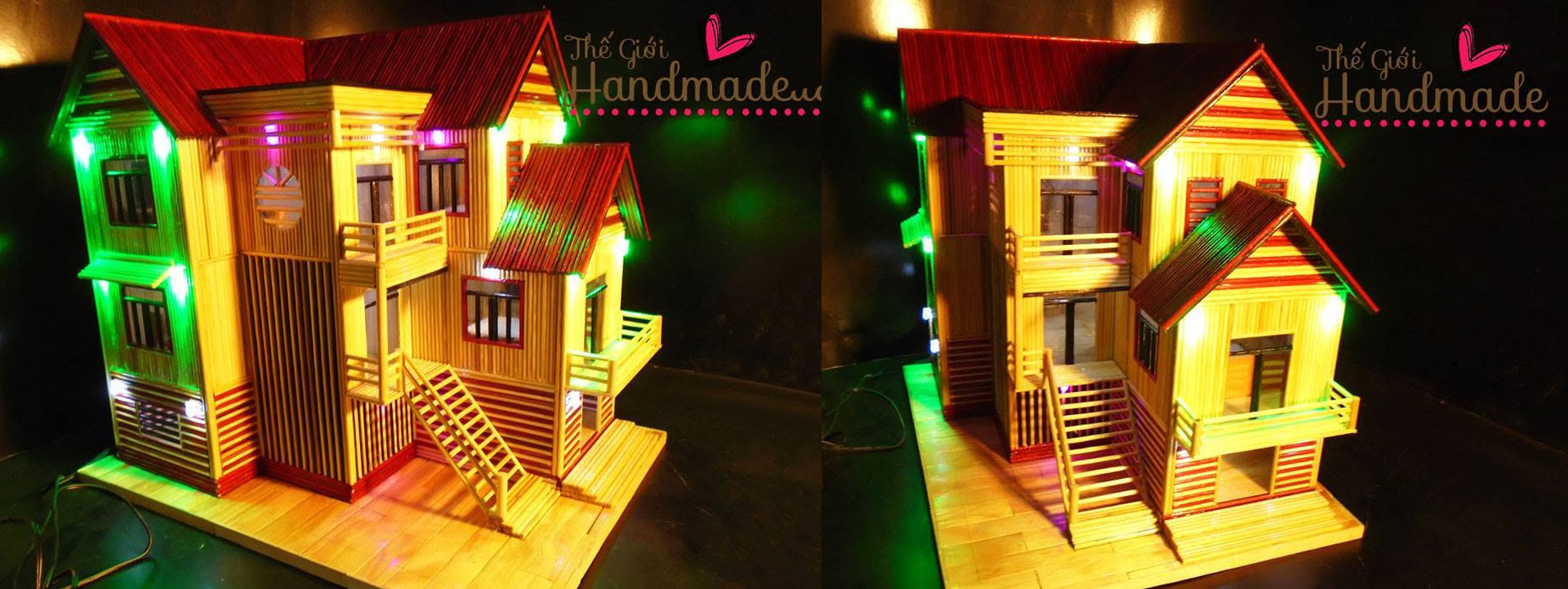 nhà tăm tre, mô hình nhà tăm tre, mô hình nhà theo yêu cầu, làm nhà tăm tre theo yêu cầu, mô hình nhà handmade đẹp